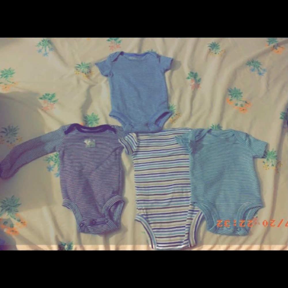 (4pk) Stripped Onesies (newborn-boy)